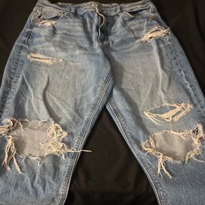 AMERICAN EAGLE Womens Distressed Light Blue Jeans